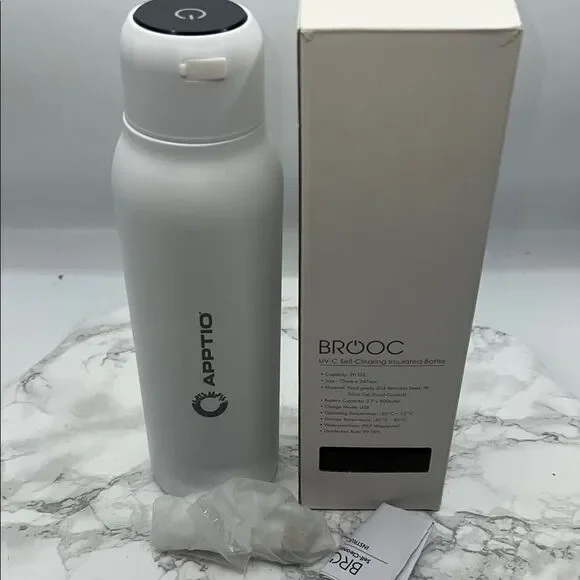 BROOC White Self Cleaning Water Bottle 20 oz-New! - Picture 5 of 7